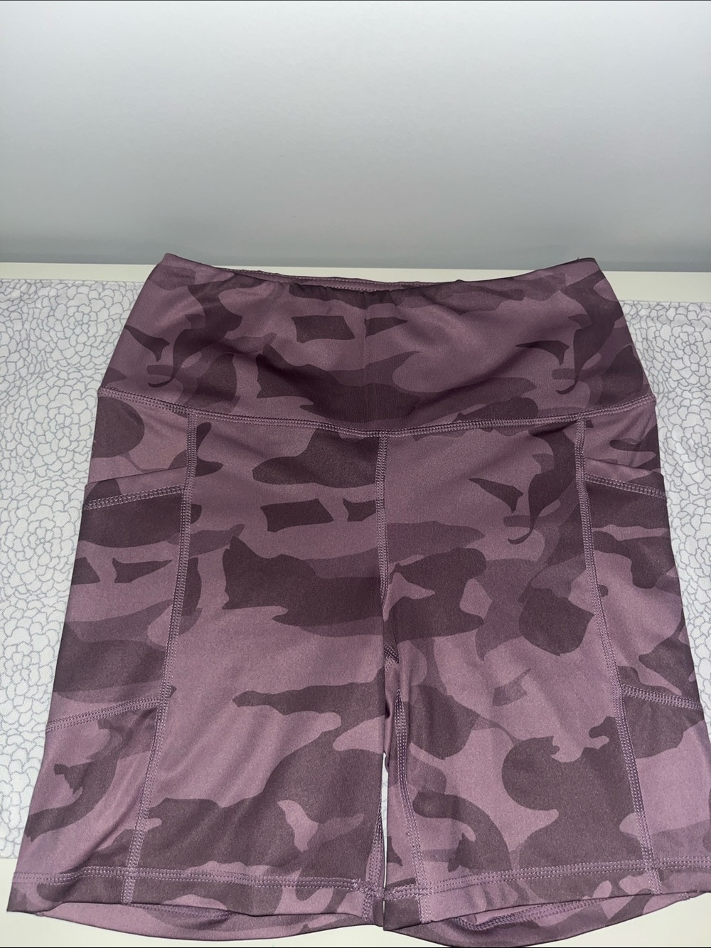 Yogalicious Mauve Camo High-Rise Active Shorts
